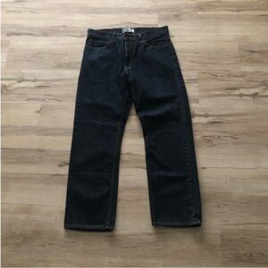 SIZE 34x30 Signature by Levi Strauss Men's Deep Indigo Straight Jeans